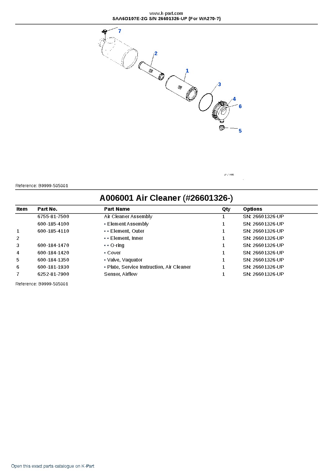 SAA6D107E-2G S/N 26601326-UP (For WA270-7) – sample page 6 SAA6D107E-2G S/N 26601326-UP (For WA270-7) – sample page 6