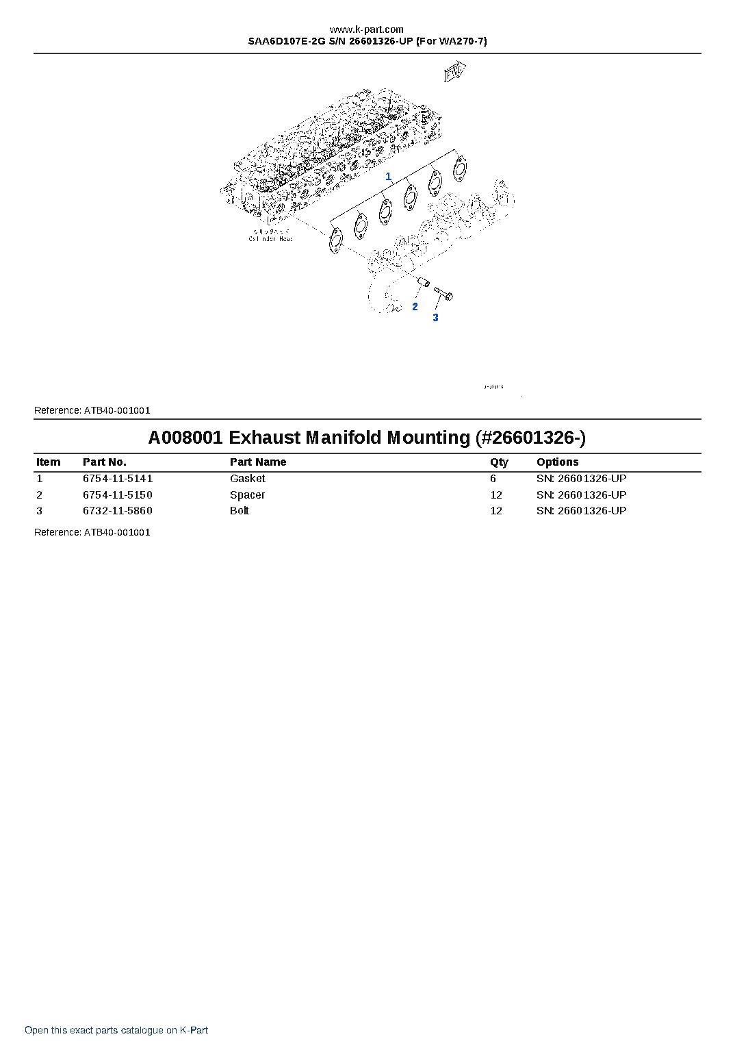 SAA6D107E-2G S/N 26601326-UP (For WA270-7) – sample page 8 SAA6D107E-2G S/N 26601326-UP (For WA270-7) – sample page 8