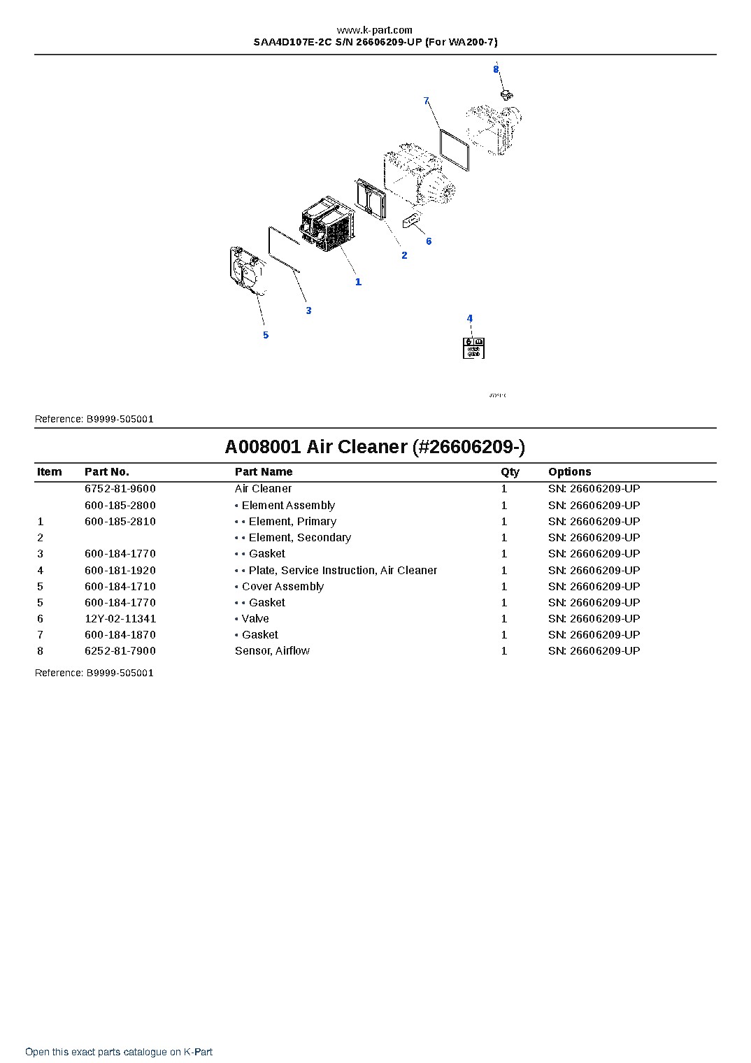 SAA4D107E-2C S/N 26606209-UP (For WA200-7) – sample page 8