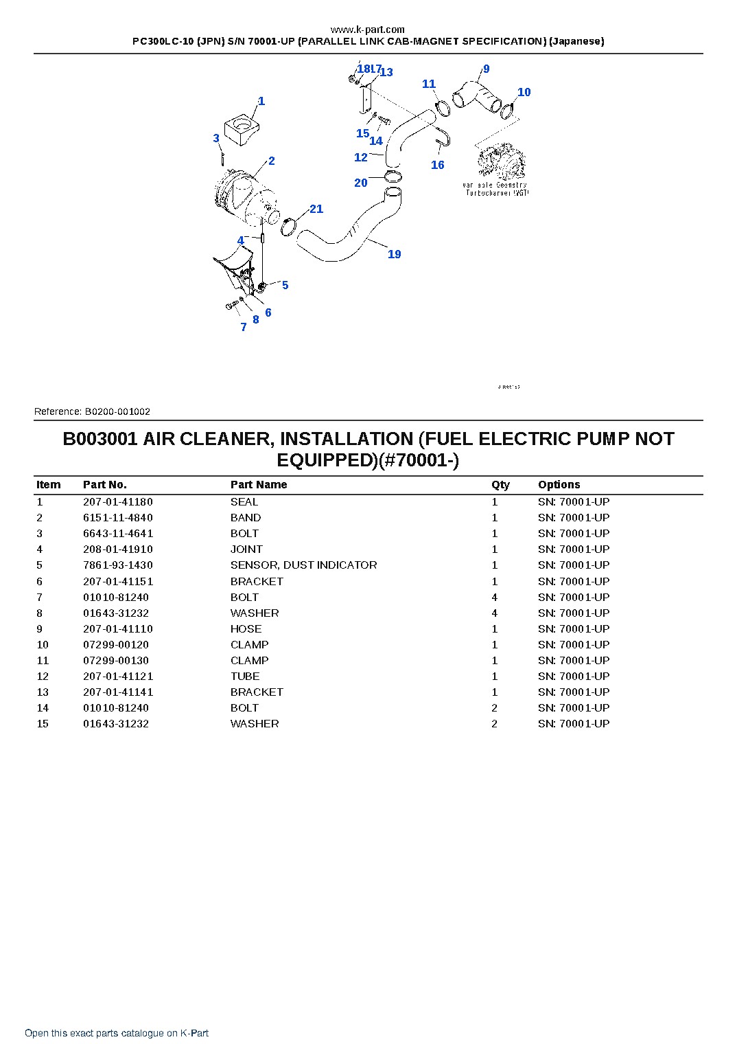 PC300LC-10 (JPN) S/N 70001-UP (PARALLEL LINK CAB-MAGNET SPECIFICATION) (Japanese) – sample page 7