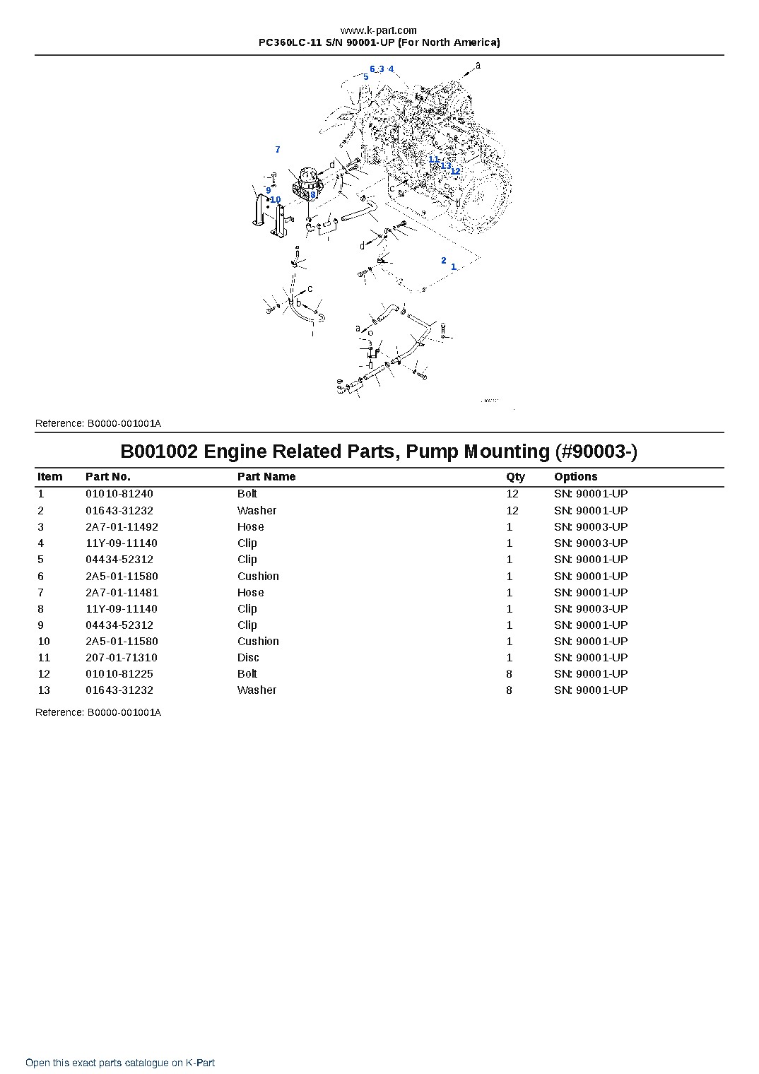 PC360LC-11 S/N 90001-UP (For North America) – sample page 2