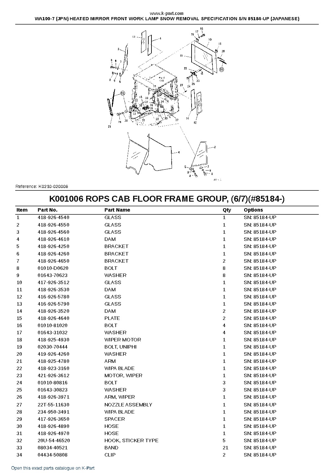 WA100-7 (JPN) HEATED MIRROR FRONT WORK LAMP SNOW REMOVAL SPECIFICATION S/N 85184-UP (JAPANESE) – sample page 8 WA100-7 (JPN) HEATED MIRROR FRONT WORK LAMP SNOW REMOVAL SPECIFICATION S/N 85184-UP (JAPANESE) – sample page 8