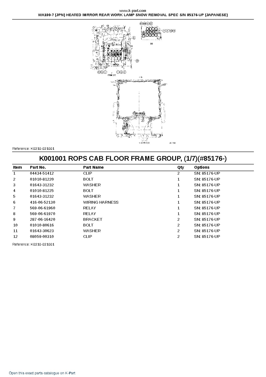 WA100-7 (JPN) HEATED MIRROR REAR WORK LAMP SNOW REMOVAL SPEC S/N 85176-UP (JAPANESE) – sample page 3 WA100-7 (JPN) HEATED MIRROR REAR WORK LAMP SNOW REMOVAL SPEC S/N 85176-UP (JAPANESE) – sample page 3