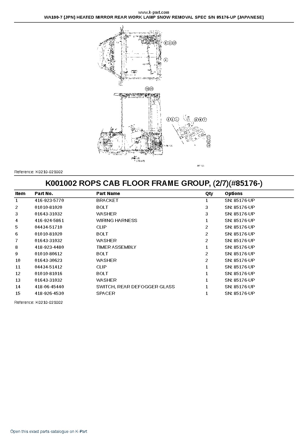 WA100-7 (JPN) HEATED MIRROR REAR WORK LAMP SNOW REMOVAL SPEC S/N 85176-UP (JAPANESE) – sample page 4 WA100-7 (JPN) HEATED MIRROR REAR WORK LAMP SNOW REMOVAL SPEC S/N 85176-UP (JAPANESE) – sample page 4