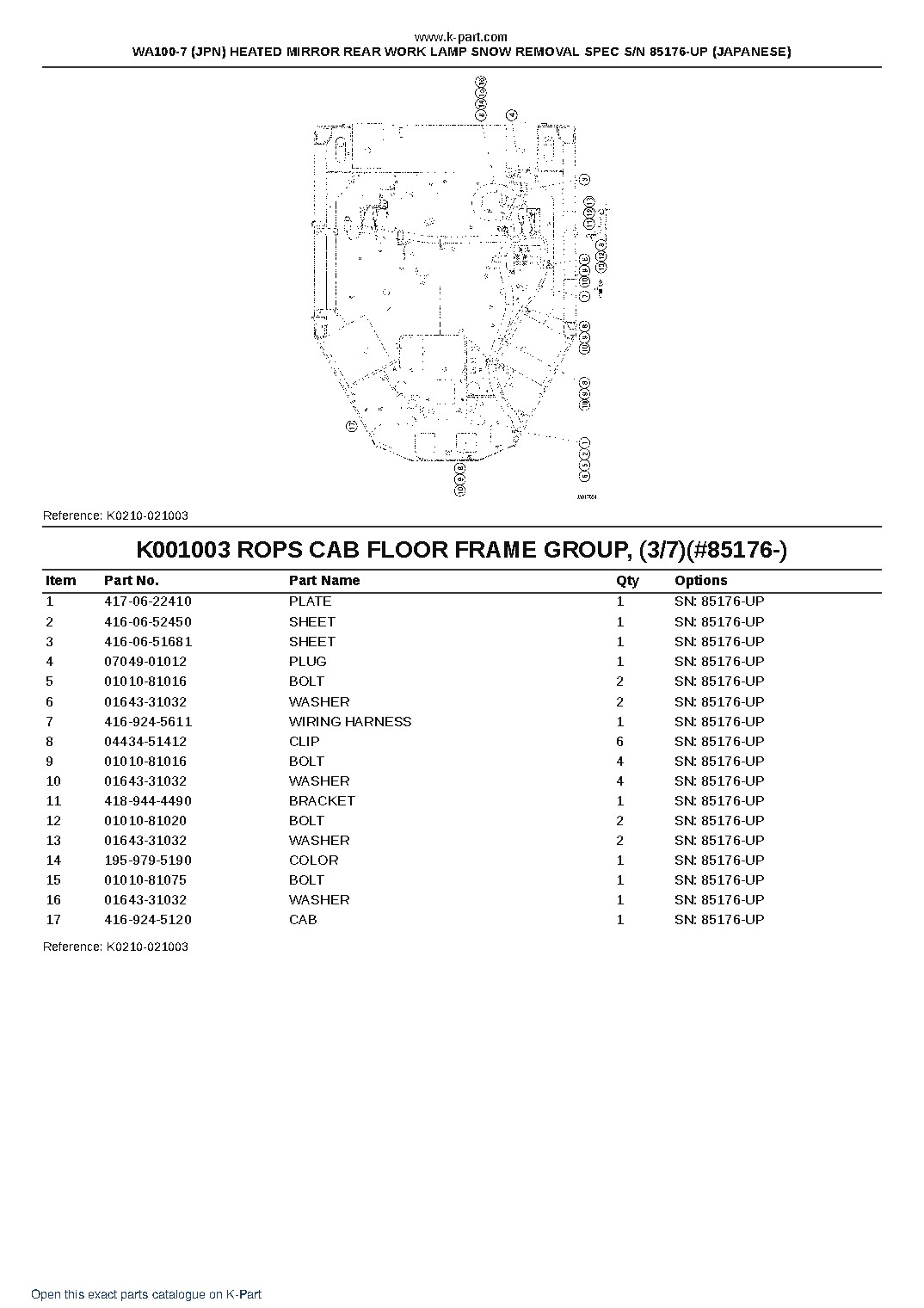 WA100-7 (JPN) HEATED MIRROR REAR WORK LAMP SNOW REMOVAL SPEC S/N 85176-UP (JAPANESE) – sample page 5 WA100-7 (JPN) HEATED MIRROR REAR WORK LAMP SNOW REMOVAL SPEC S/N 85176-UP (JAPANESE) – sample page 5
