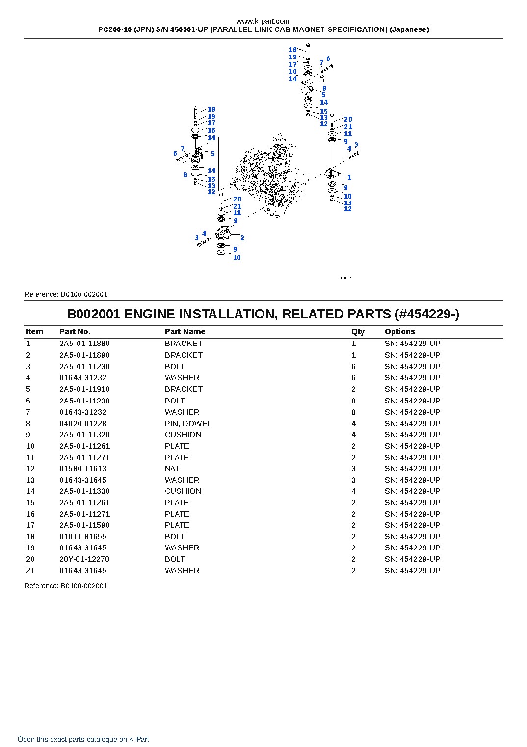 PC200-10 (JPN) S/N 450001-UP (PARALLEL LINK CAB MAGNET SPECIFICATION) (Japanese) – sample page 3