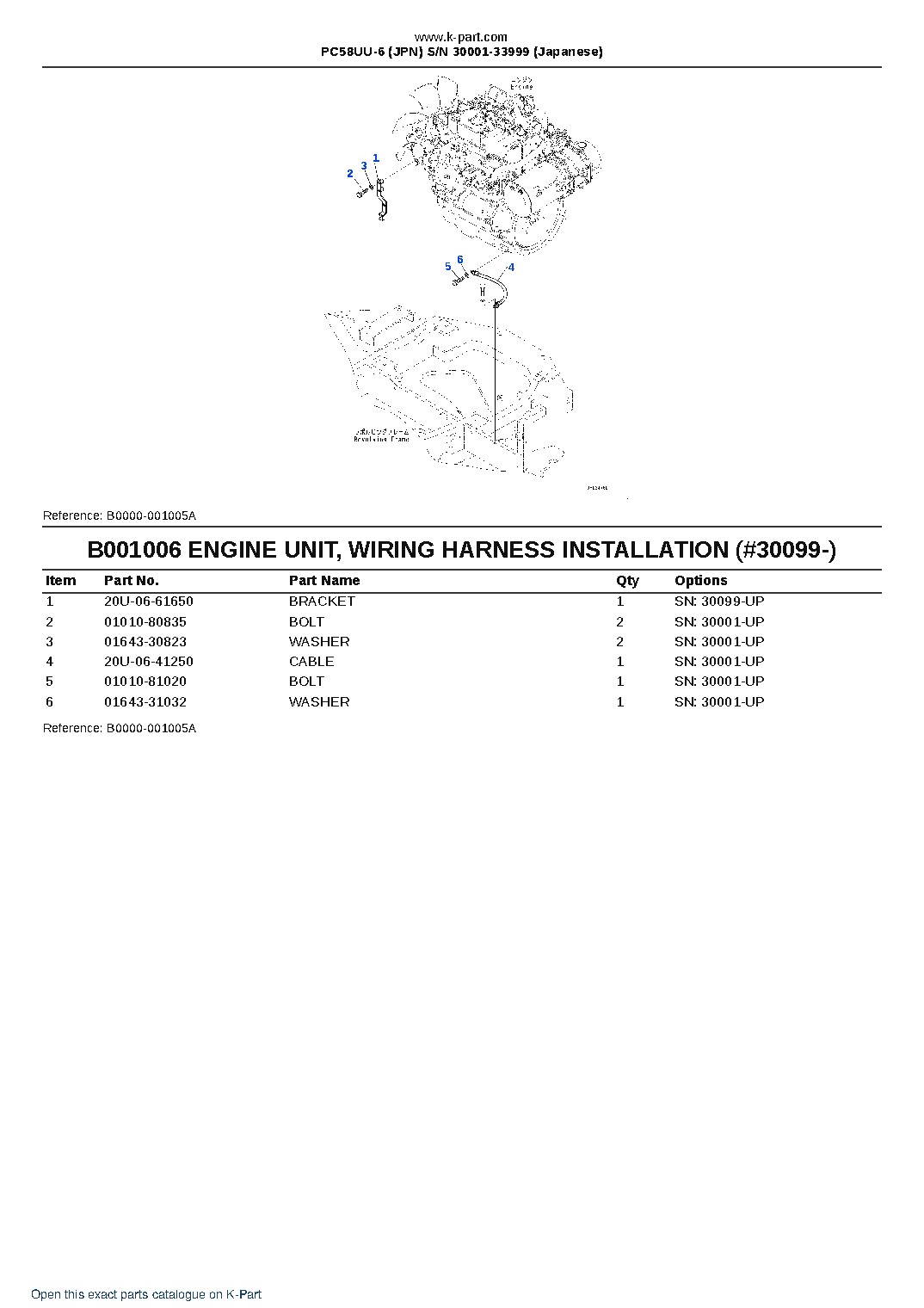 PC58UU-6 (JPN)  S/N 30001-33999 (Japanese) – sample page 6