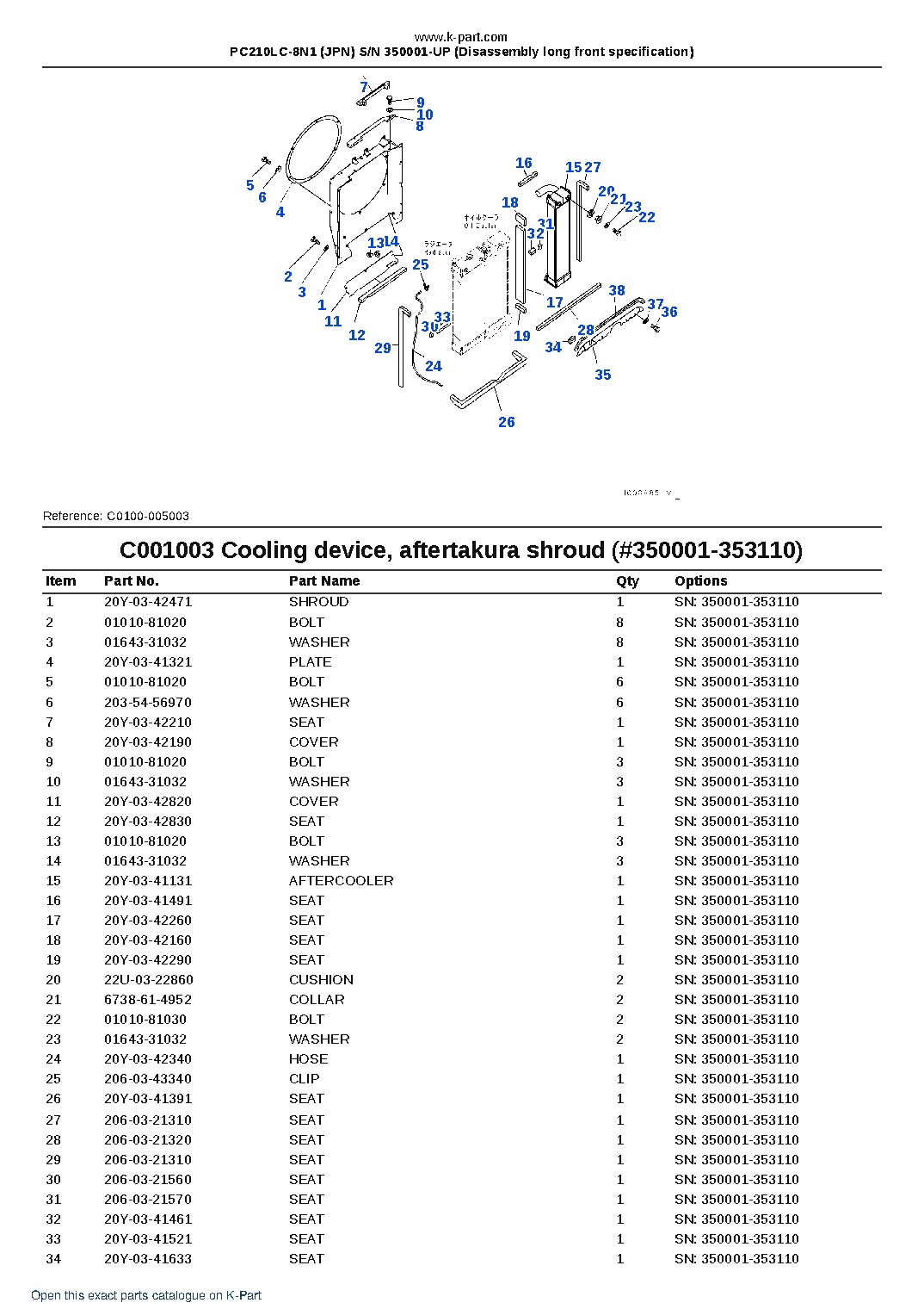 PC210LC-8N1 (JPN) S/N 350001-UP (Disassembly long front specification) – sample page 7 PC210LC-8N1 (JPN) S/N 350001-UP (Disassembly long front specification) – sample page 7