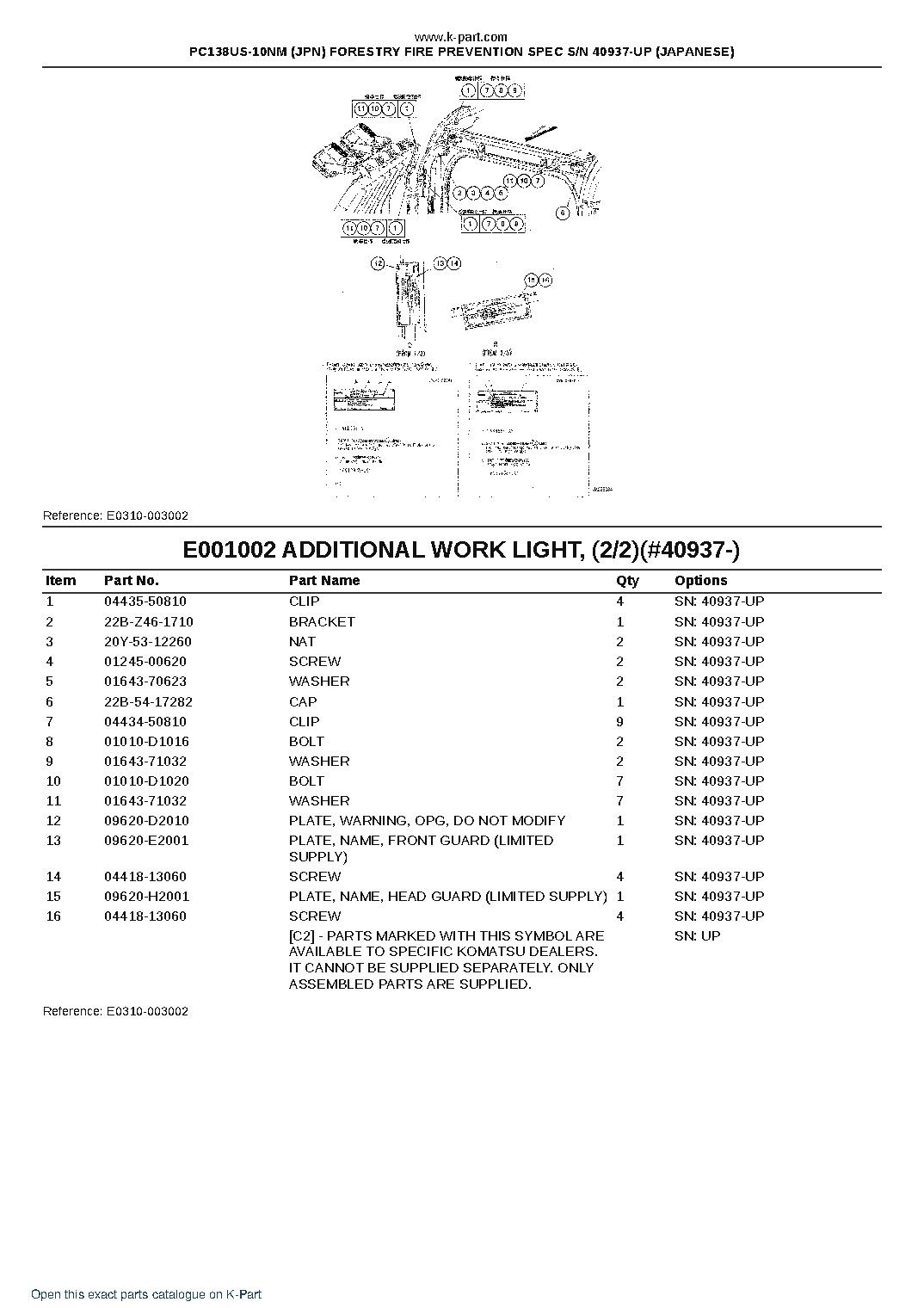 PC138US-10NM (JPN) FORESTRY FIRE PREVENTION SPEC S/N 40937-UP (JAPANESE) – sample page 3