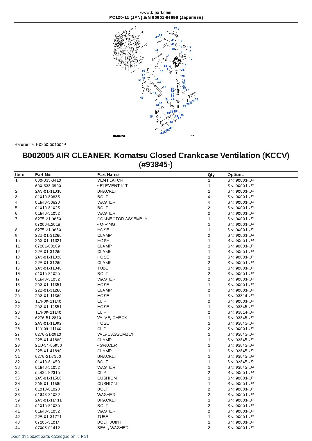 PC120-11 (JPN)  S/N 90001-94999 (Japanese) – sample page 10