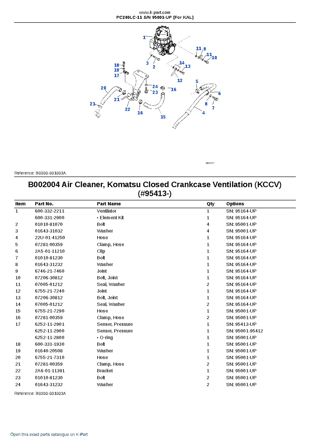 PC240LC-11 S/N 95001-UP (For KAL) – sample page 5 PC240LC-11 S/N 95001-UP (For KAL) – sample page 5