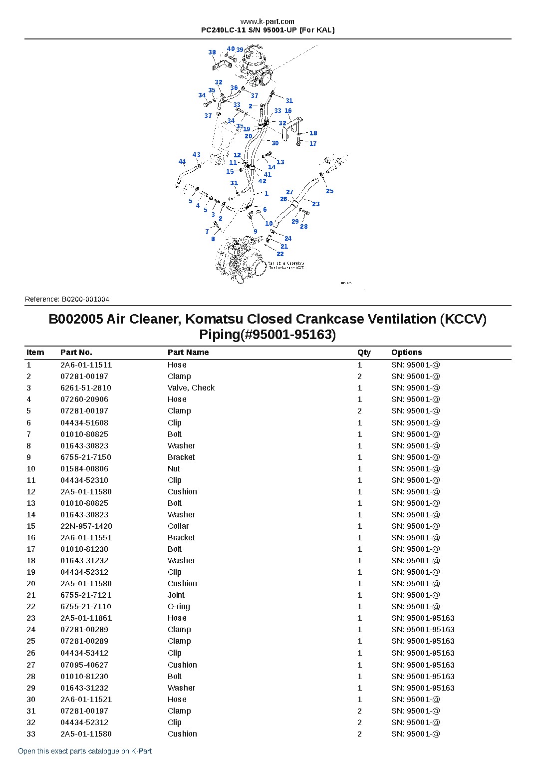 PC240LC-11 S/N 95001-UP (For KAL) – sample page 6 PC240LC-11 S/N 95001-UP (For KAL) – sample page 6