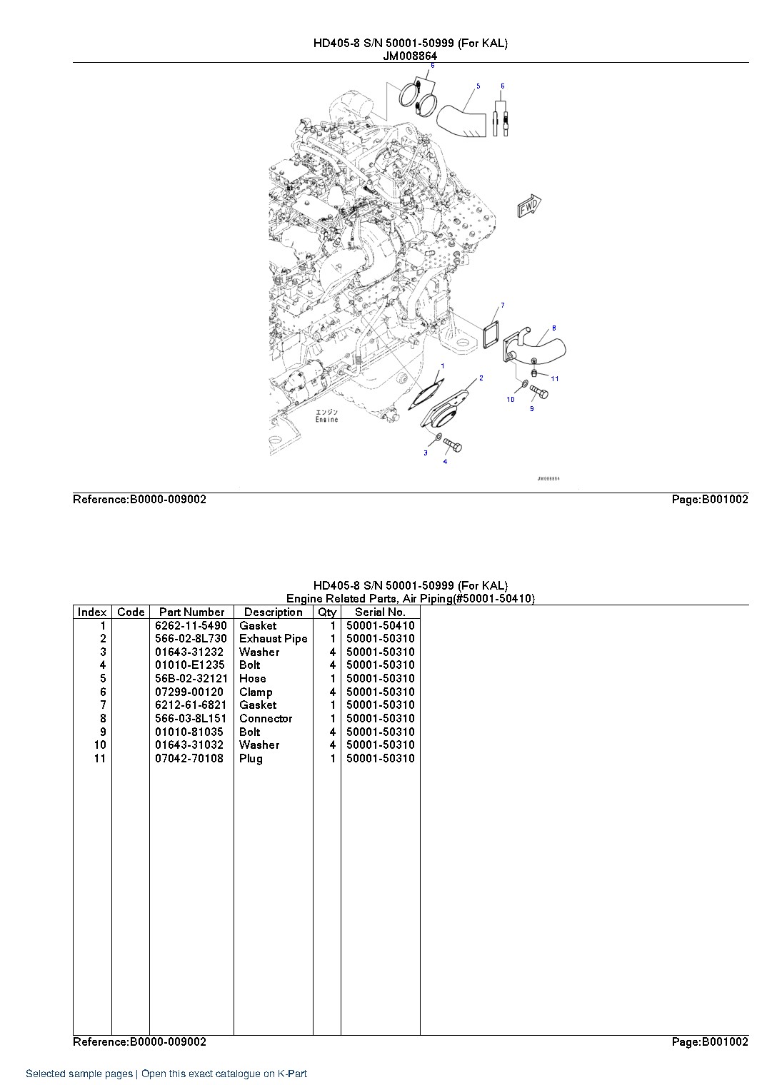 HD405-8 S/N 50001-50999 (For KAL) – sample page 2 HD405-8 S/N 50001-50999 (For KAL) – sample page 2