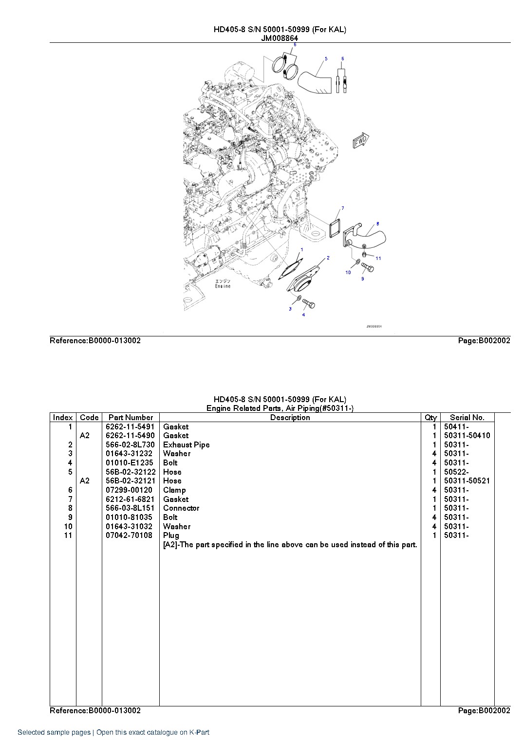 HD405-8 S/N 50001-50999 (For KAL) – sample page 8 HD405-8 S/N 50001-50999 (For KAL) – sample page 8