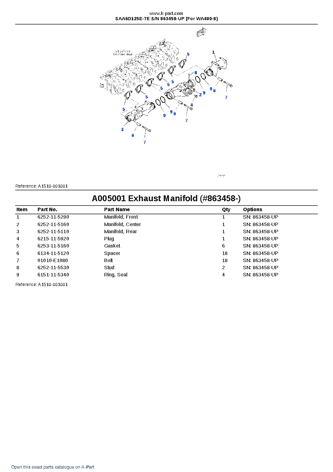 SAA6D125E-7E S/N 863458-UP (For WA480-8) – sample page 9