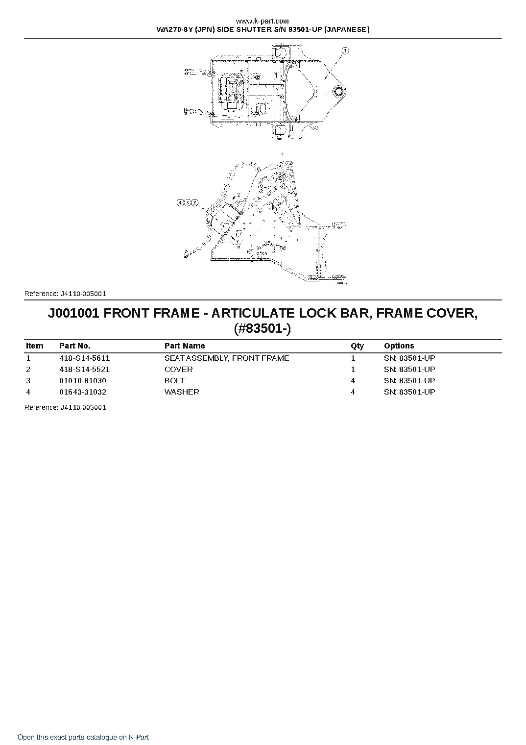 WA270-8Y (JPN) SIDE SHUTTER S/N 83501-UP (JAPANESE) – sample page 9 WA270-8Y (JPN) SIDE SHUTTER S/N 83501-UP (JAPANESE) – sample page 9