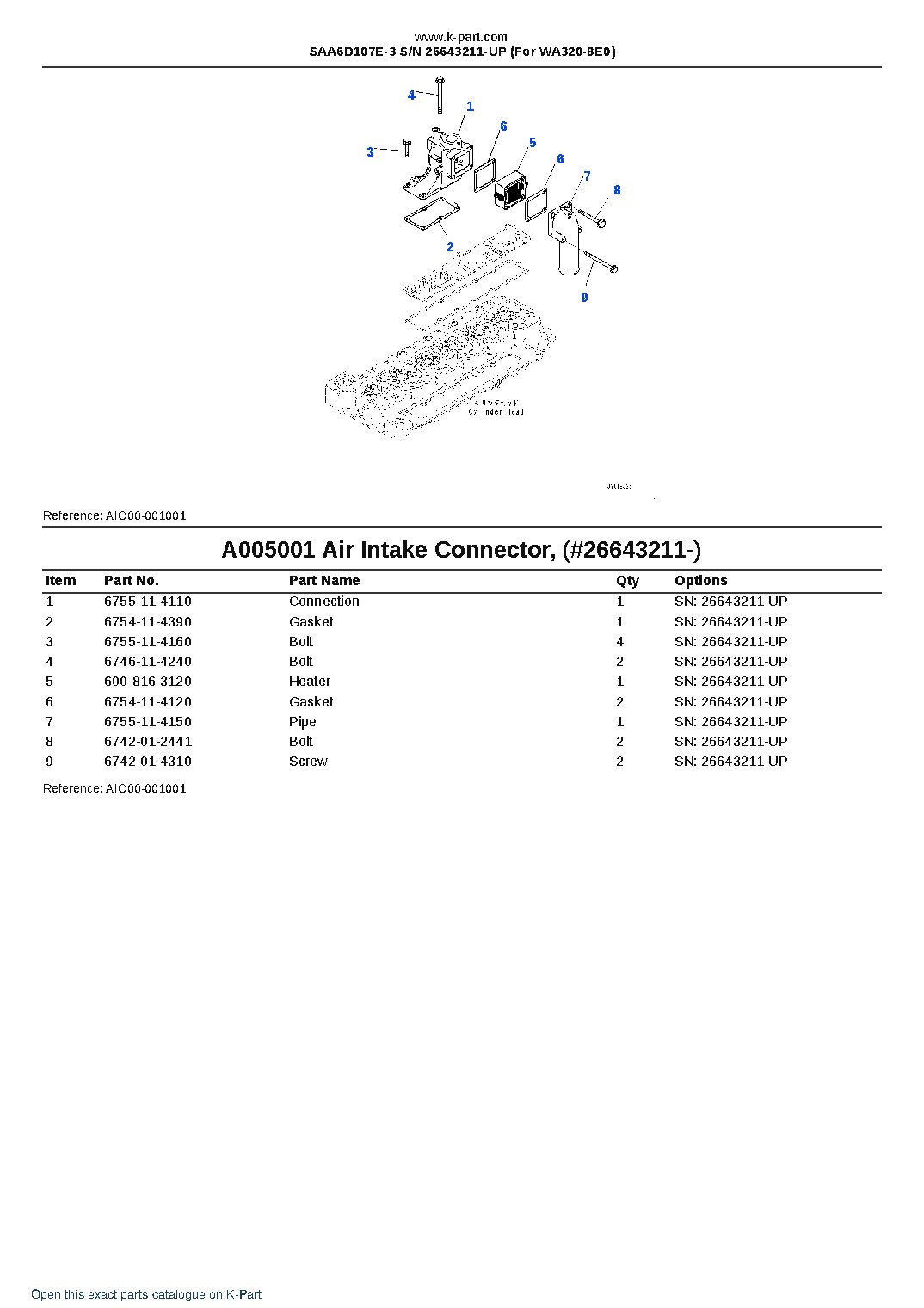 SAA6D107E-3 S/N 26643211-UP (For WA320-8E0) – sample page 6