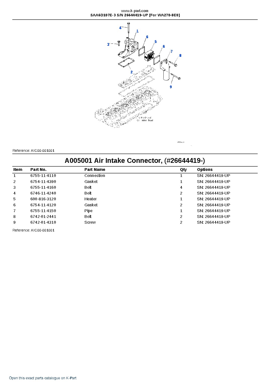 SAA6D107E-3 S/N 26644419-UP (For WA270-8E0) – sample page 6