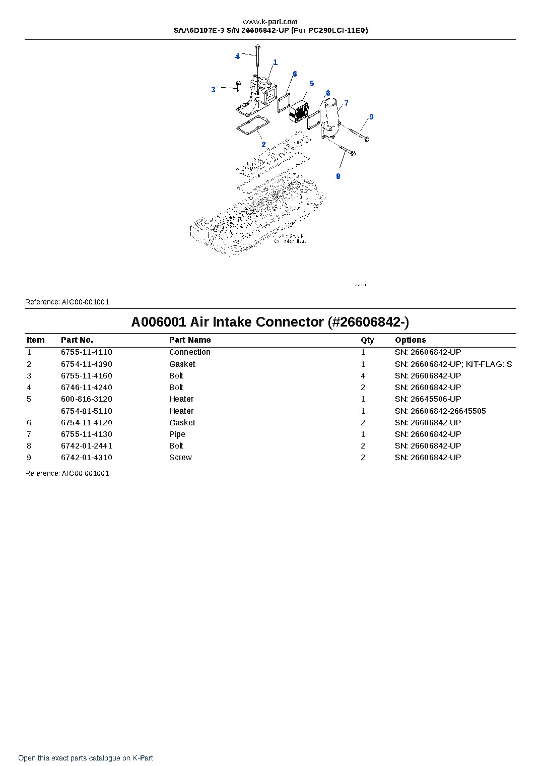 SAA6D107E-3 S/N 26606842-UP (For PC290LCI-11E0) – sample page 6 SAA6D107E-3 S/N 26606842-UP (For PC290LCI-11E0) – sample page 6