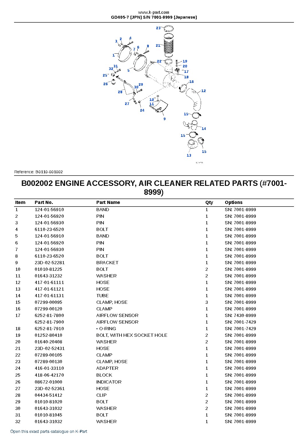 GD405-7 (JPN)  S/N 7001-8999 (Japanese) – sample page 3