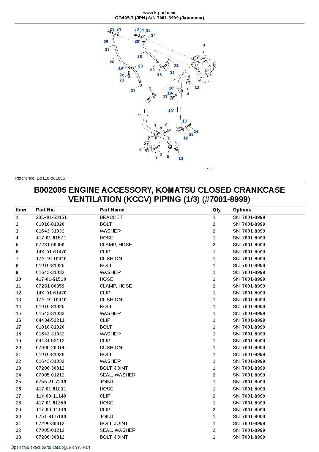 GD405-7 (JPN)  S/N 7001-8999 (Japanese) – sample page 7