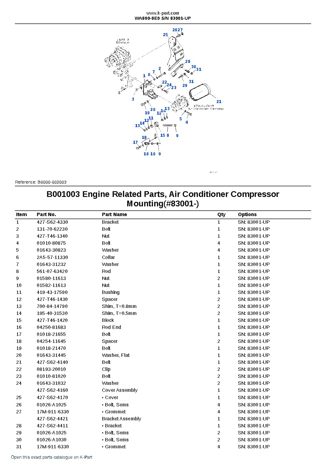 WA800-8E0 S/N 83001-UP – sample page 3 WA800-8E0 S/N 83001-UP – sample page 3