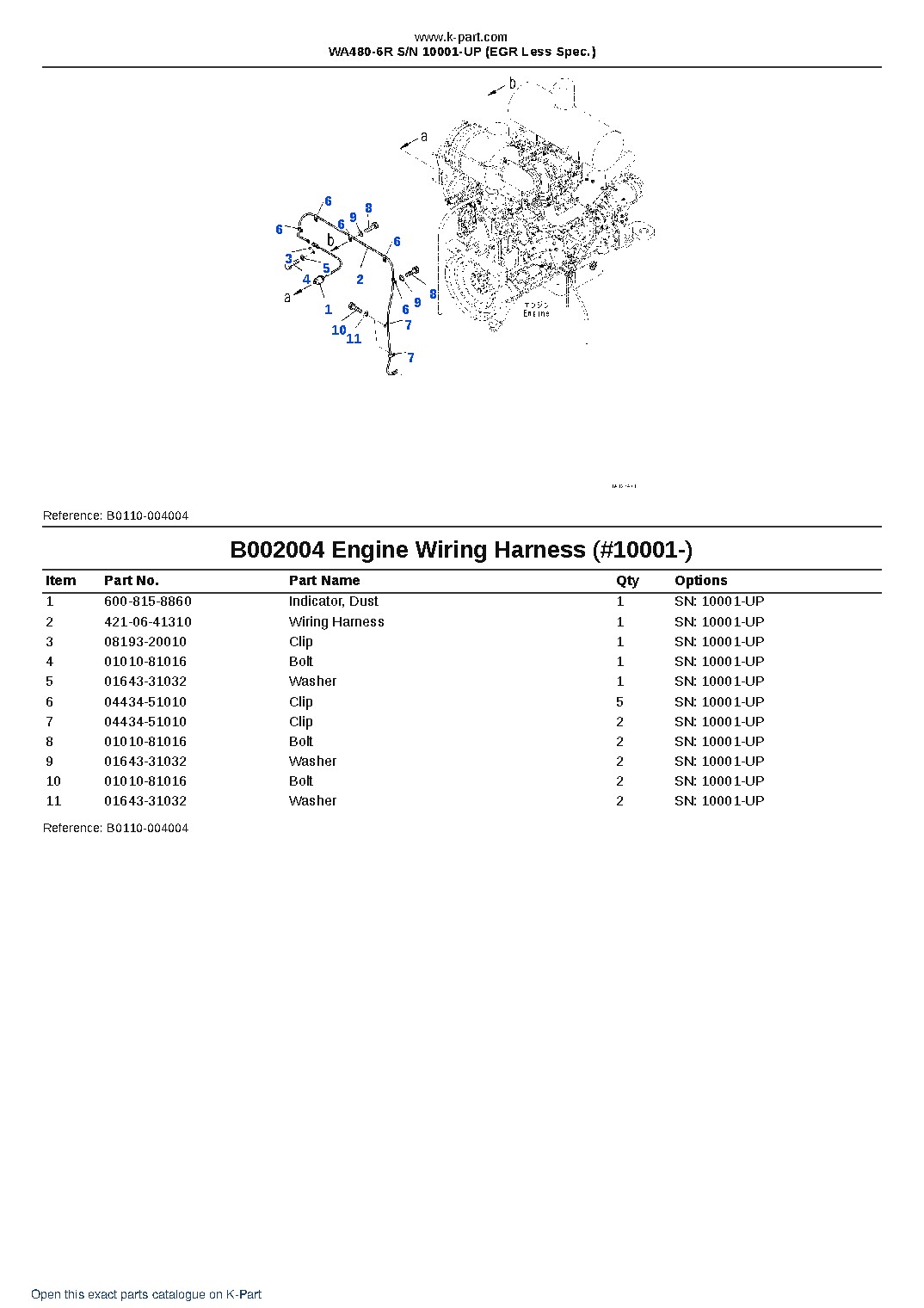 WA480-6R S/N 10001-UP (EGR Less Spec.) – sample page 6 WA480-6R S/N 10001-UP (EGR Less Spec.) – sample page 6