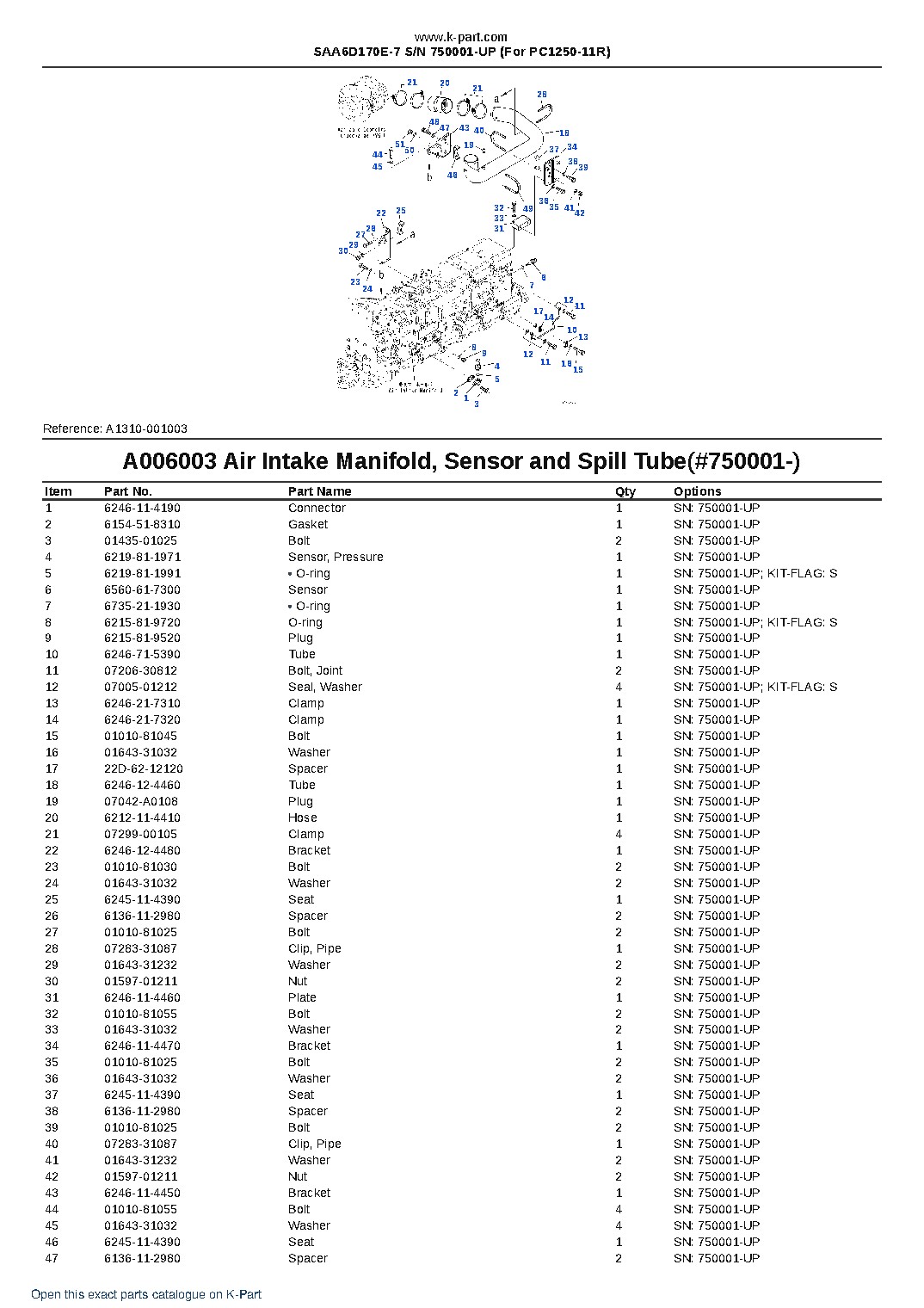 SAA6D170E-7 S/N 750001-UP (For PC1250-11R) – sample page 10