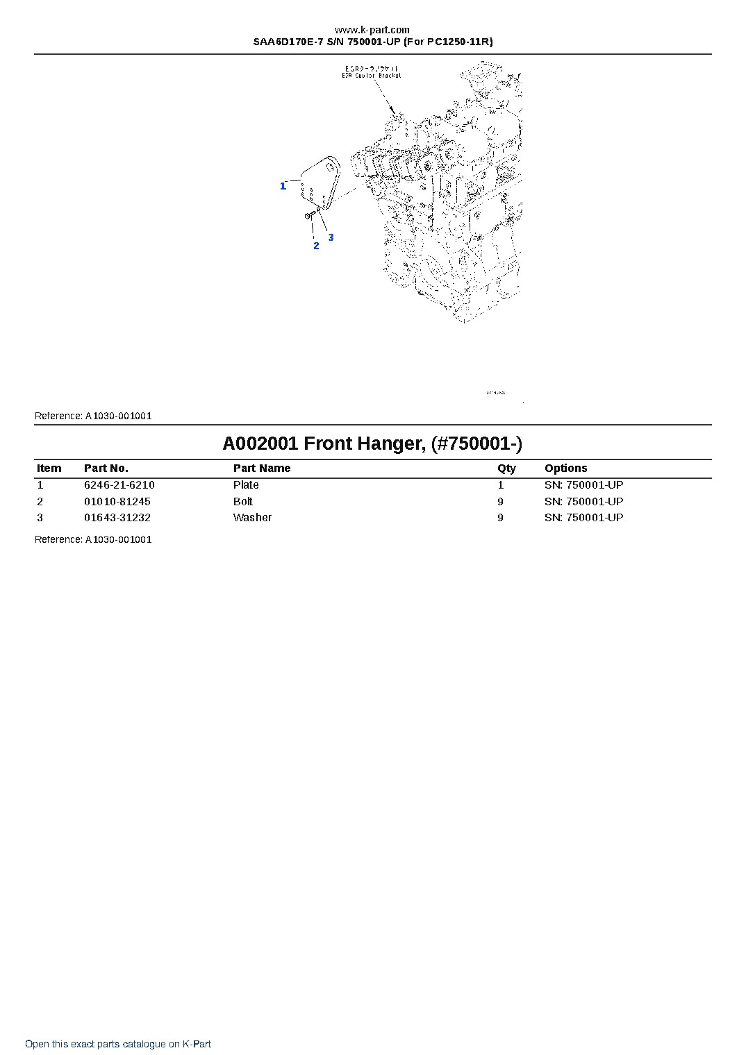 SAA6D170E-7 S/N 750001-UP (For PC1250-11R) – sample page 3