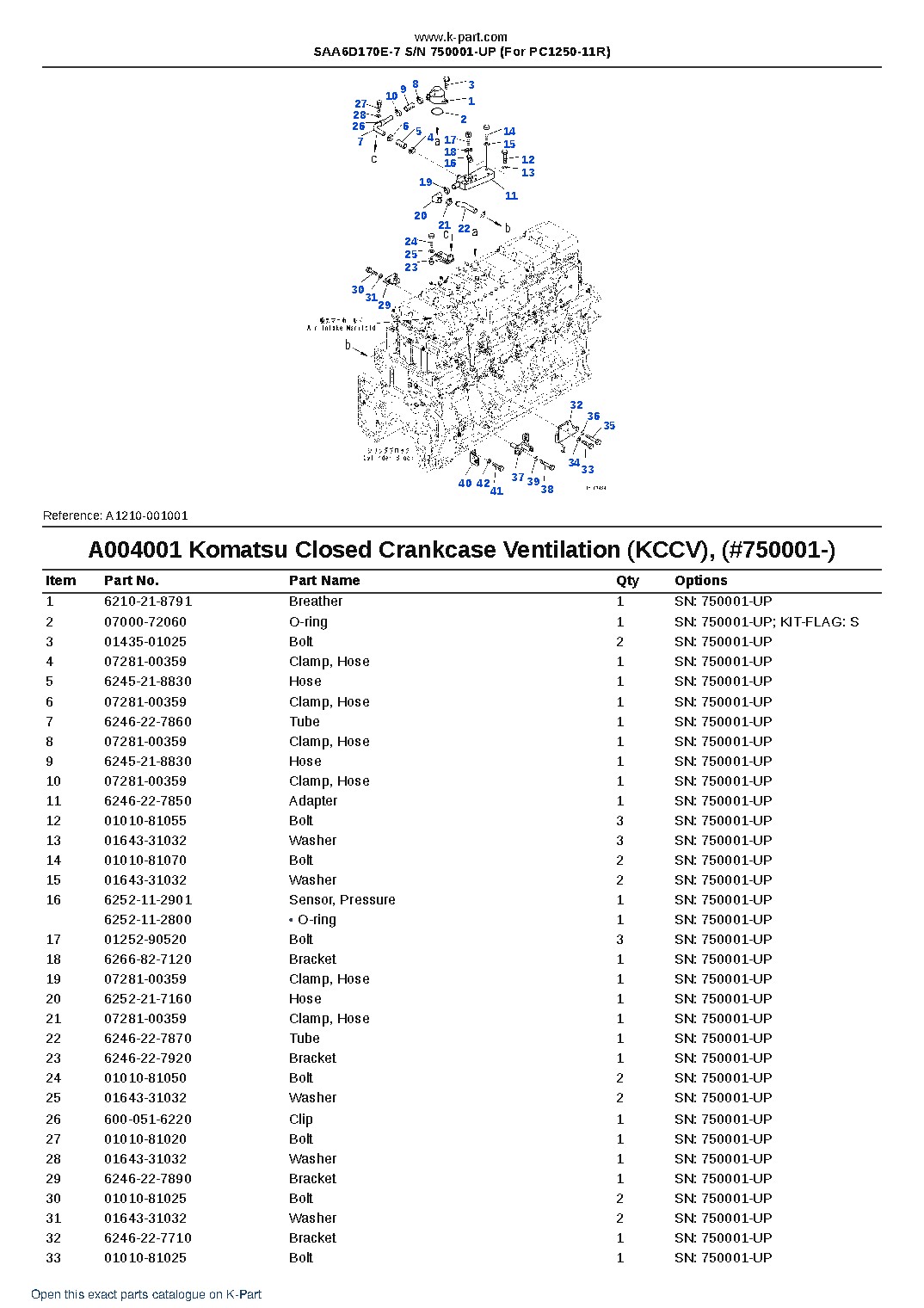 SAA6D170E-7 S/N 750001-UP (For PC1250-11R) – sample page 5