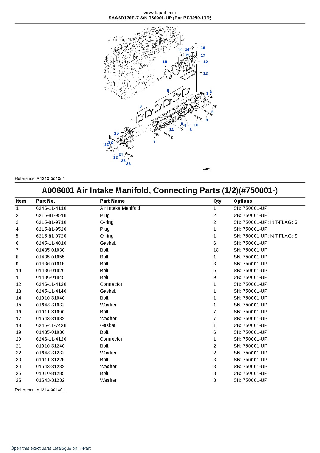 SAA6D170E-7 S/N 750001-UP (For PC1250-11R) – sample page 8