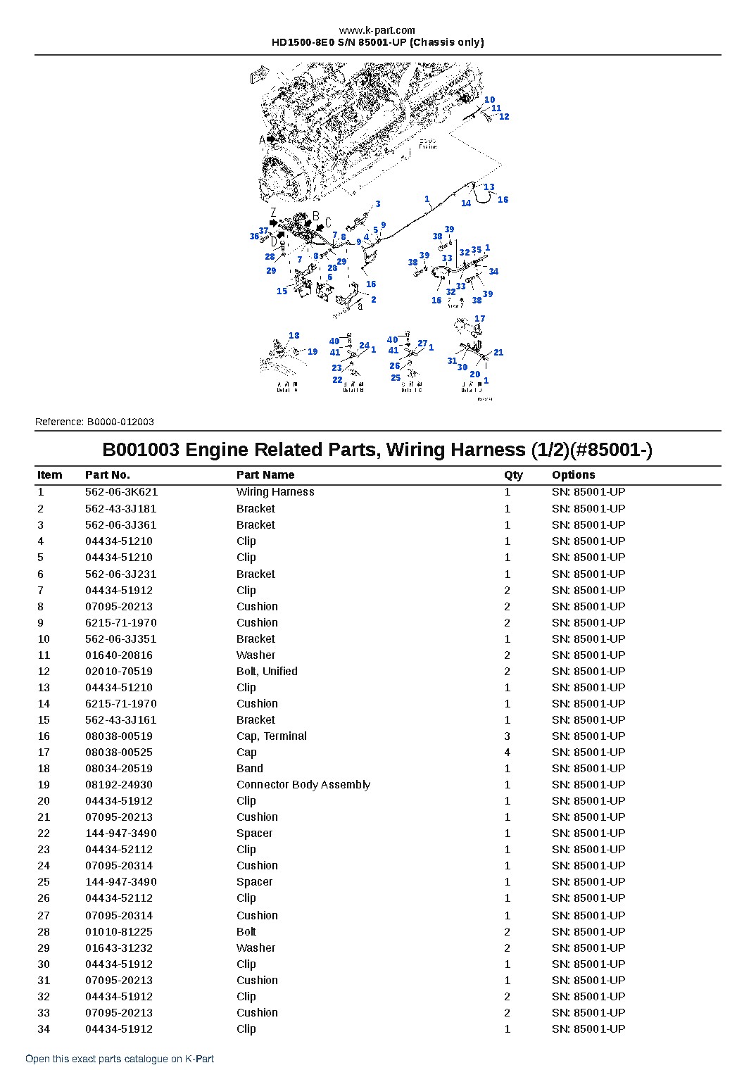 HD1500-8E0 S/N 85001-UP (Chassis only) – sample page 3 HD1500-8E0 S/N 85001-UP (Chassis only) – sample page 3