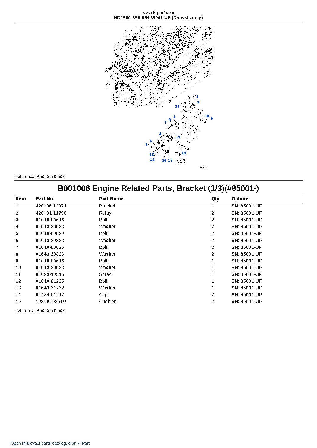 HD1500-8E0 S/N 85001-UP (Chassis only) – sample page 8 HD1500-8E0 S/N 85001-UP (Chassis only) – sample page 8