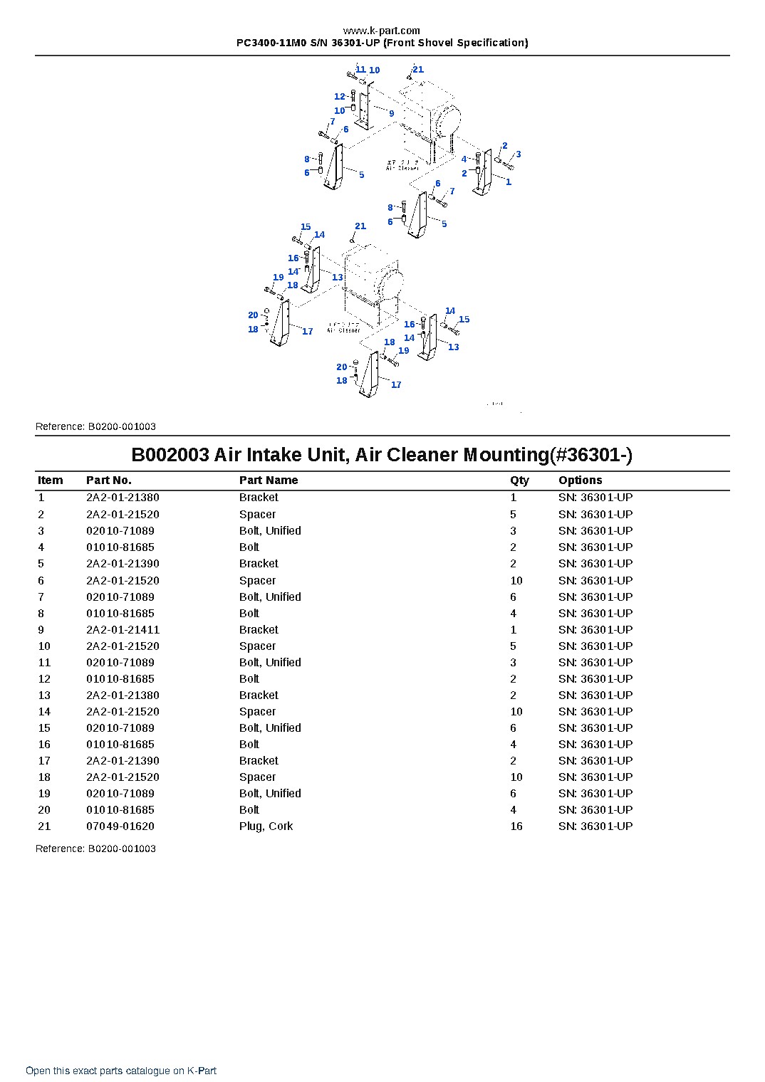 PC3400-11M0 S/N 36301-UP (Front Shovel Specification) – sample page 8 PC3400-11M0 S/N 36301-UP (Front Shovel Specification) – sample page 8