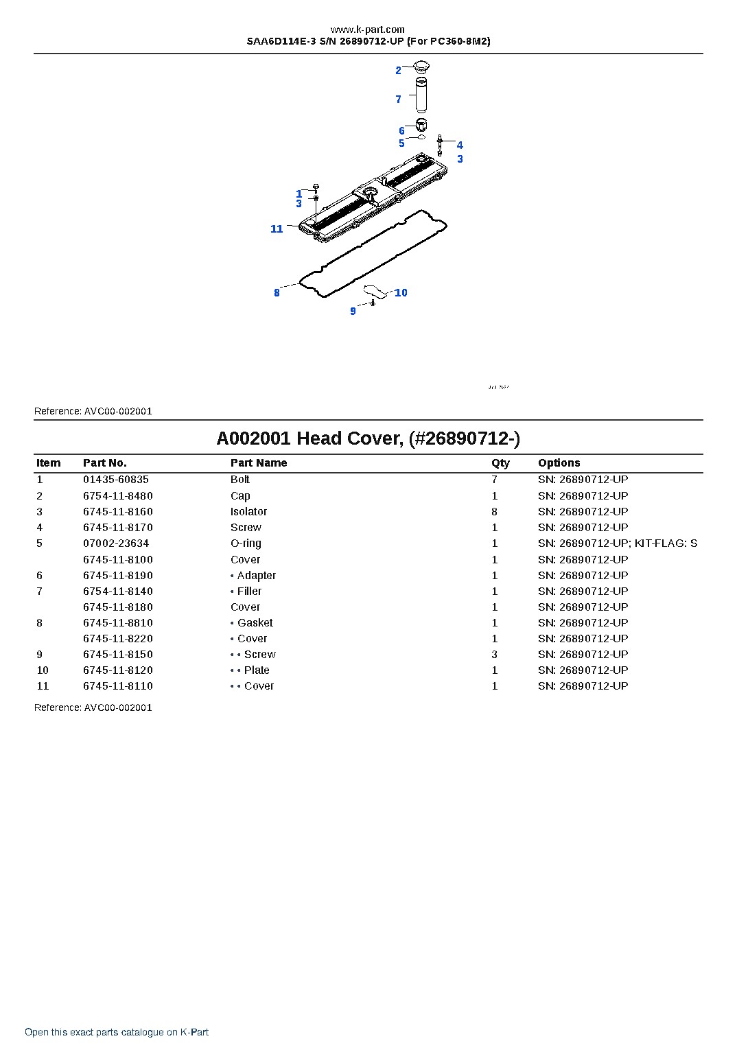 SAA6D114E-3 S/N 26890712-UP (For PC360-8M2) – sample page 2