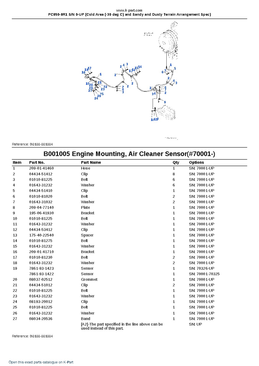 PC850-8R1 S/N 0-UP (Cold Area (-30 deg C) and Sandy and Dusty Terrain Arrangement Spec) – sample page 7 PC850-8R1 S/N 0-UP (Cold Area (-30 deg C) and Sandy and Dusty Terrain Arrangement Spec) – sample page 7