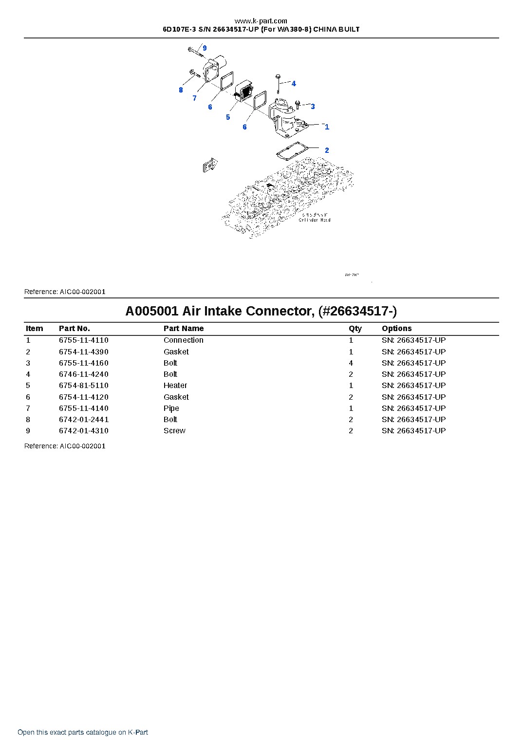 6D107E-3 S/N 26634517-UP (For WA380-8) CHINA BUILT – sample page 6