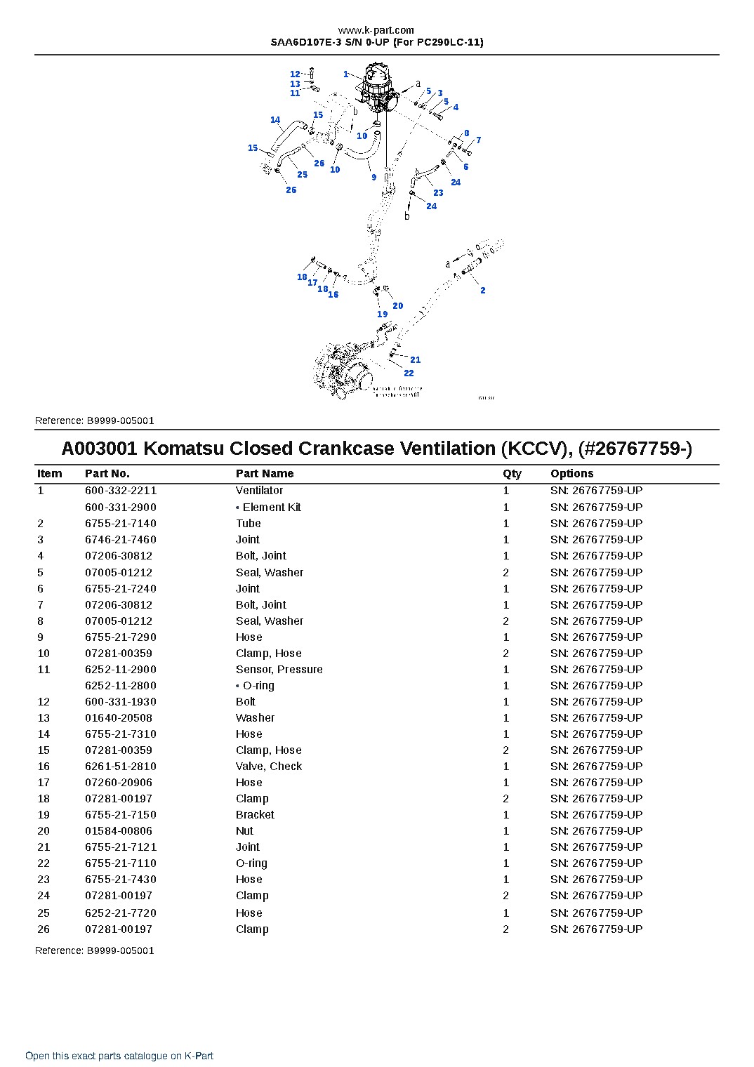 SAA6D107E-3 S/N 0-UP (For PC290LC-11) – sample page 4 SAA6D107E-3 S/N 0-UP (For PC290LC-11) – sample page 4