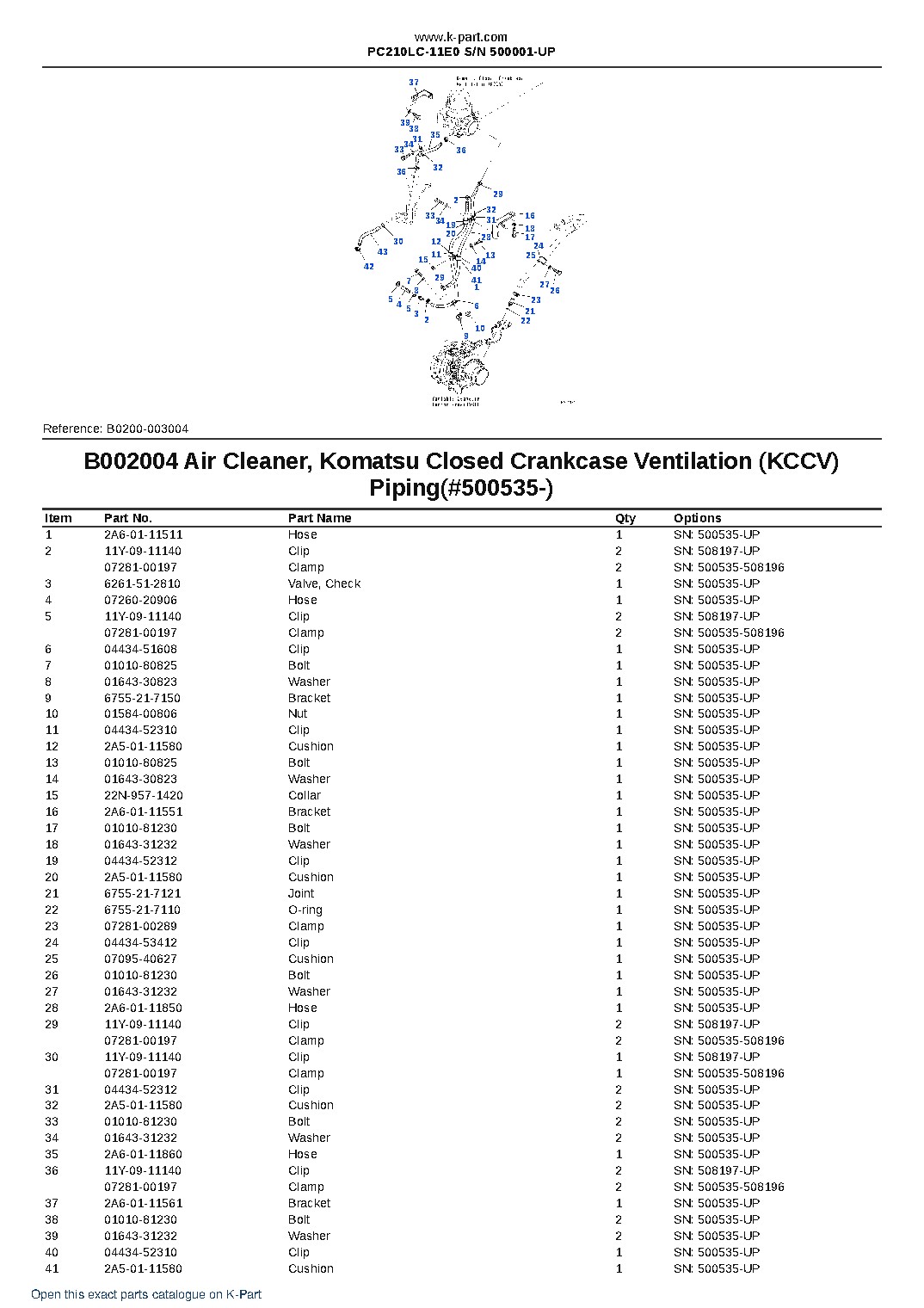 PC210LC-11E0 S/N 500001-UP – sample page 5 PC210LC-11E0 S/N 500001-UP – sample page 5