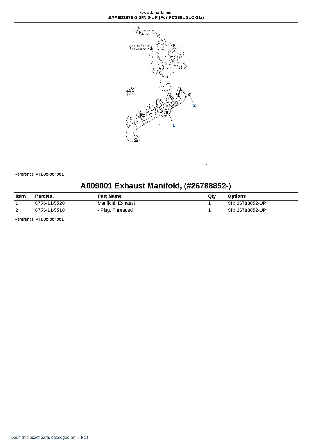 SAA6D107E-3 S/N 0-UP (For PC238USLC-11/) – sample page 10