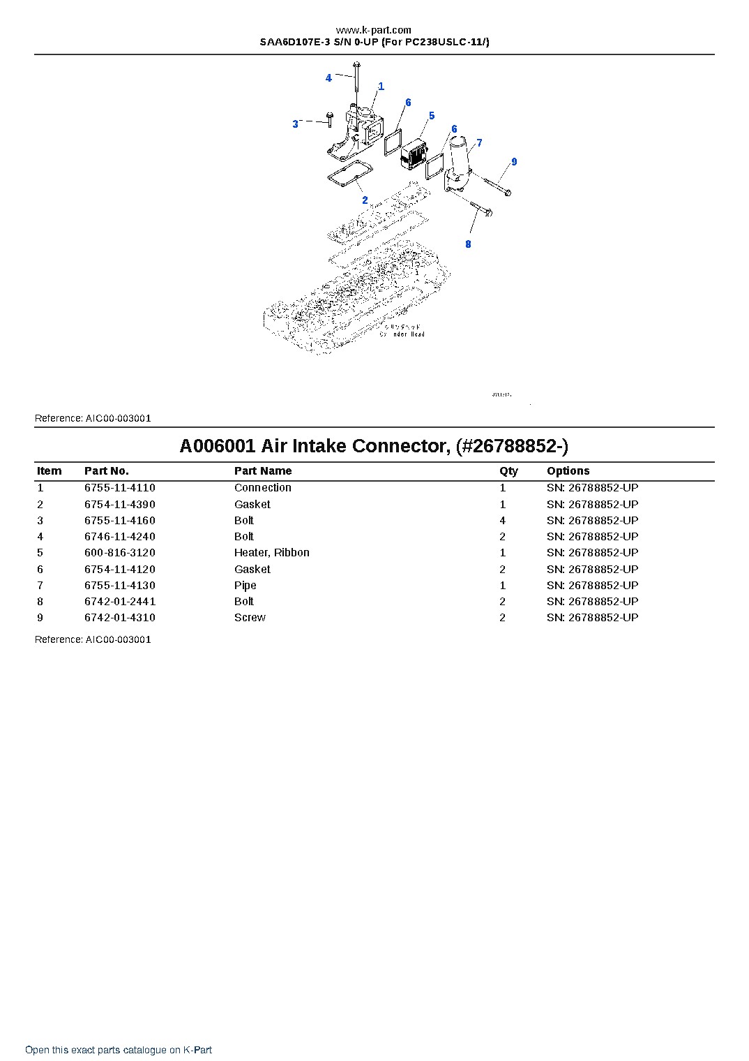 SAA6D107E-3 S/N 0-UP (For PC238USLC-11/) – sample page 7