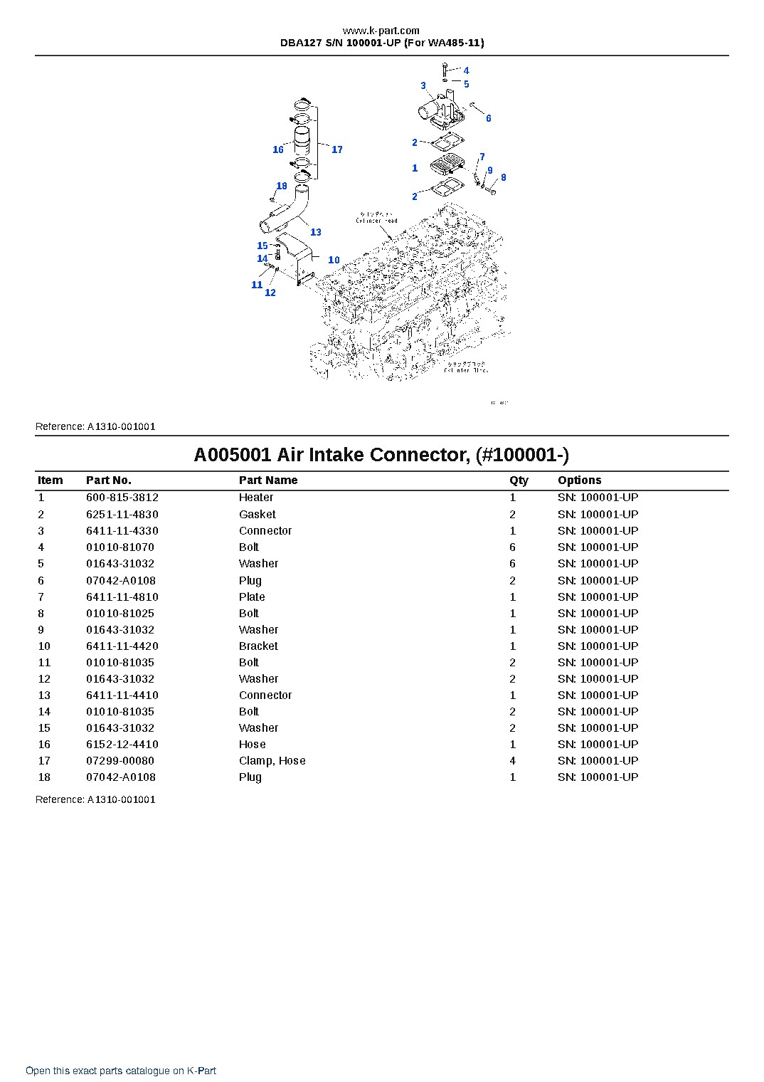 DBA127 S/N 100001-UP (For WA485-11) – sample page 7 DBA127 S/N 100001-UP (For WA485-11) – sample page 7