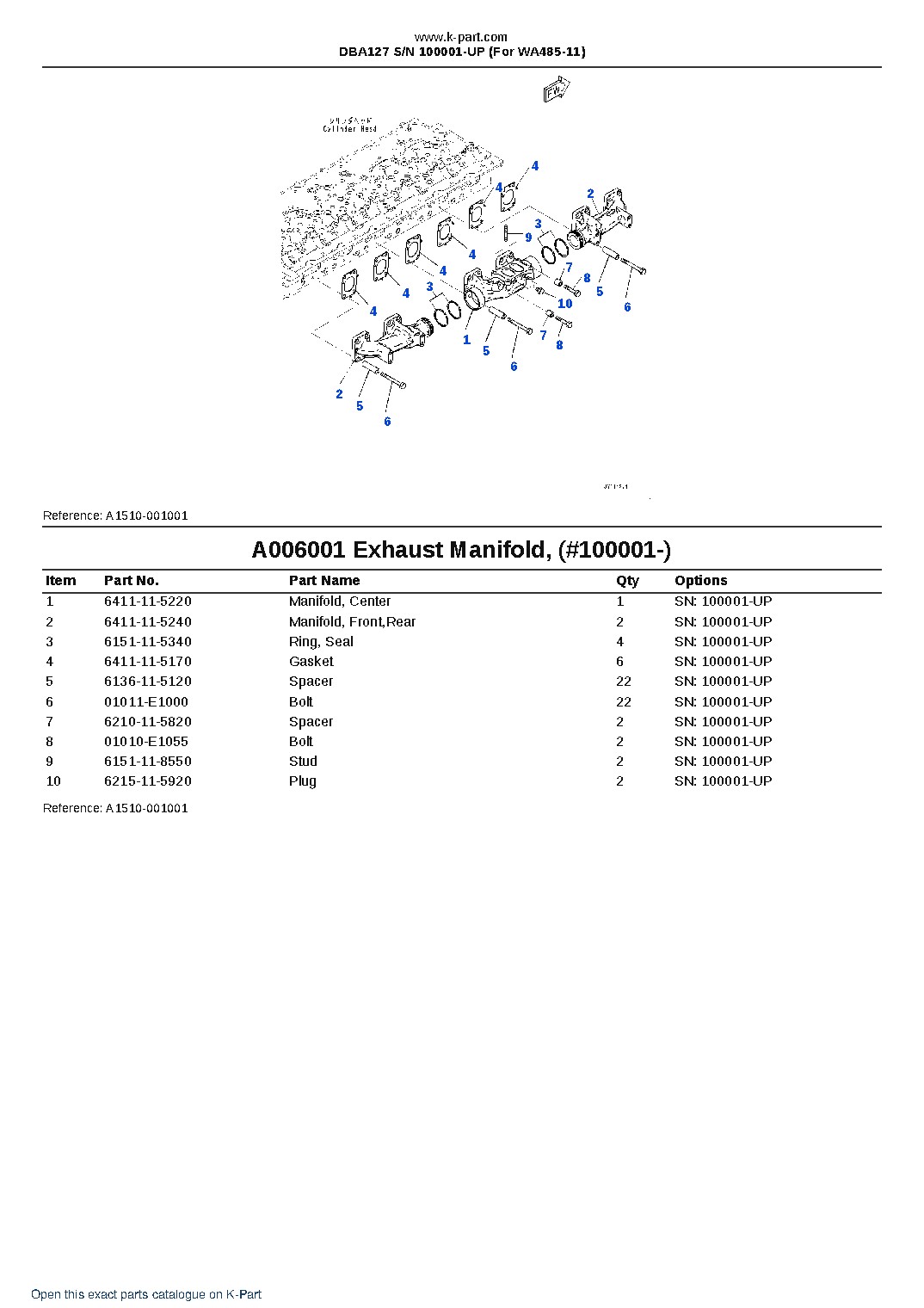 DBA127 S/N 100001-UP (For WA485-11) – sample page 8 DBA127 S/N 100001-UP (For WA485-11) – sample page 8