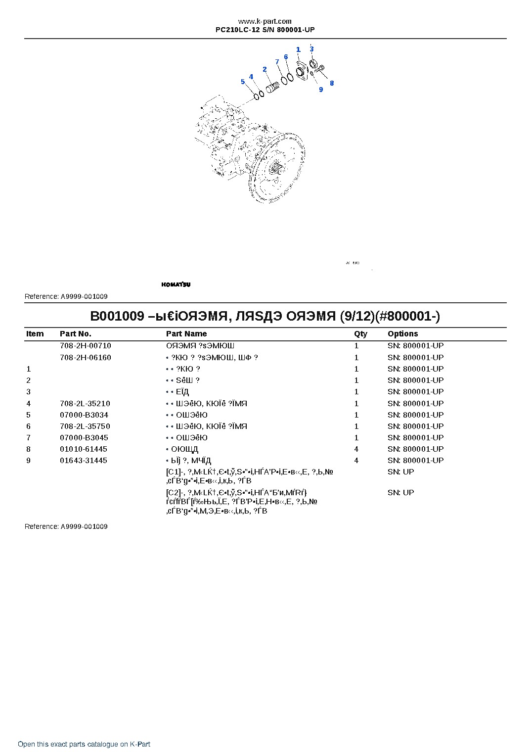PC210LC-12 S/N 800001-UP – sample page 9 PC210LC-12 S/N 800001-UP – sample page 9