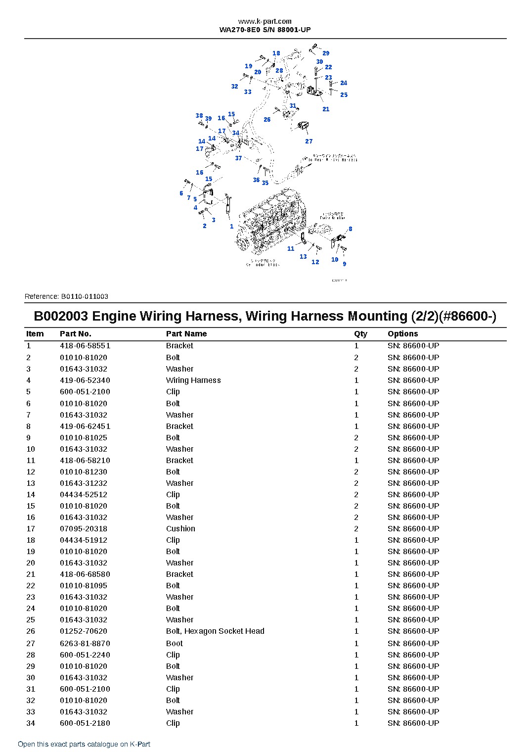 WA270-8E0 S/N 88001-UP – sample page 5 WA270-8E0 S/N 88001-UP – sample page 5