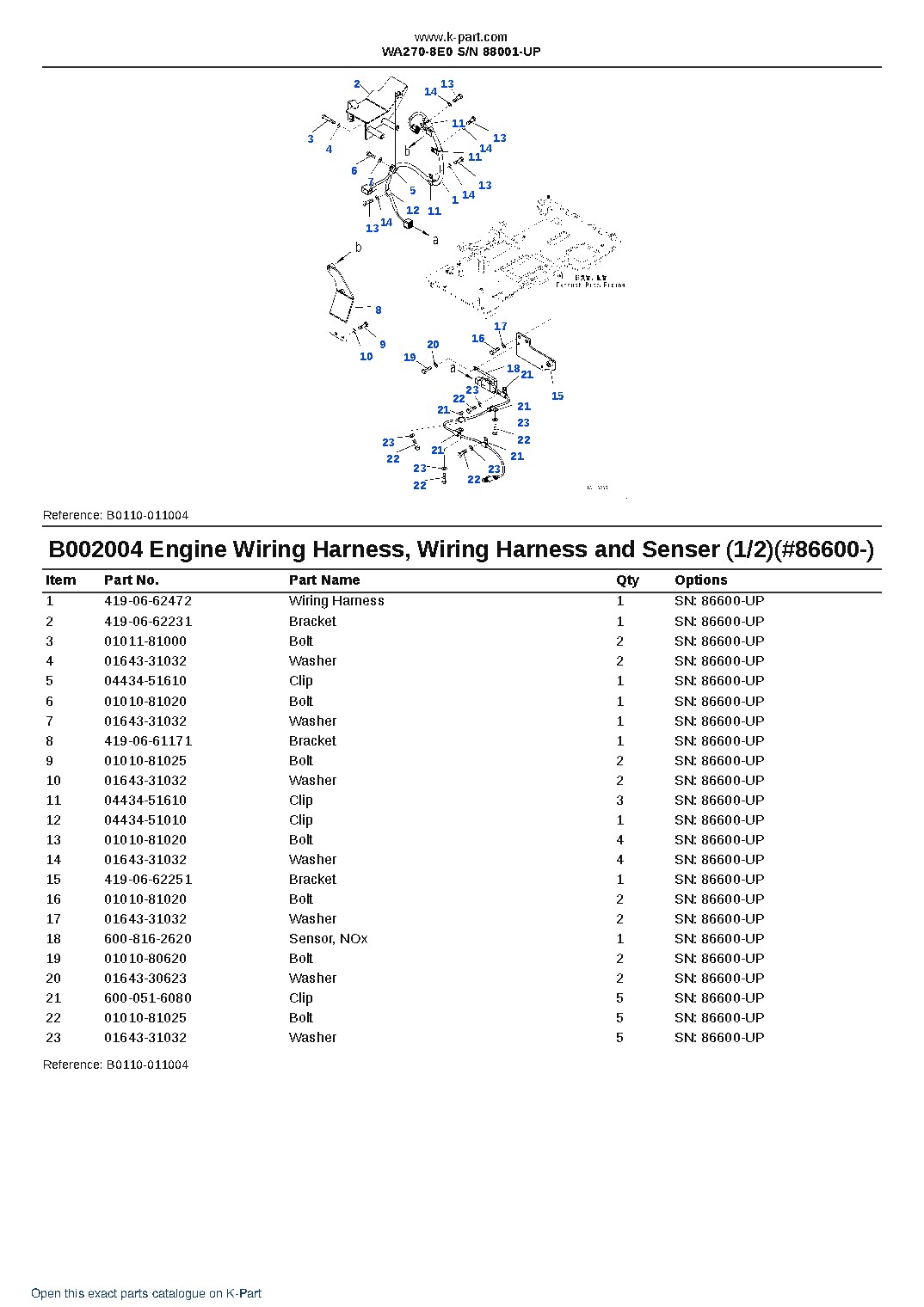 WA270-8E0 S/N 88001-UP – sample page 7 WA270-8E0 S/N 88001-UP – sample page 7