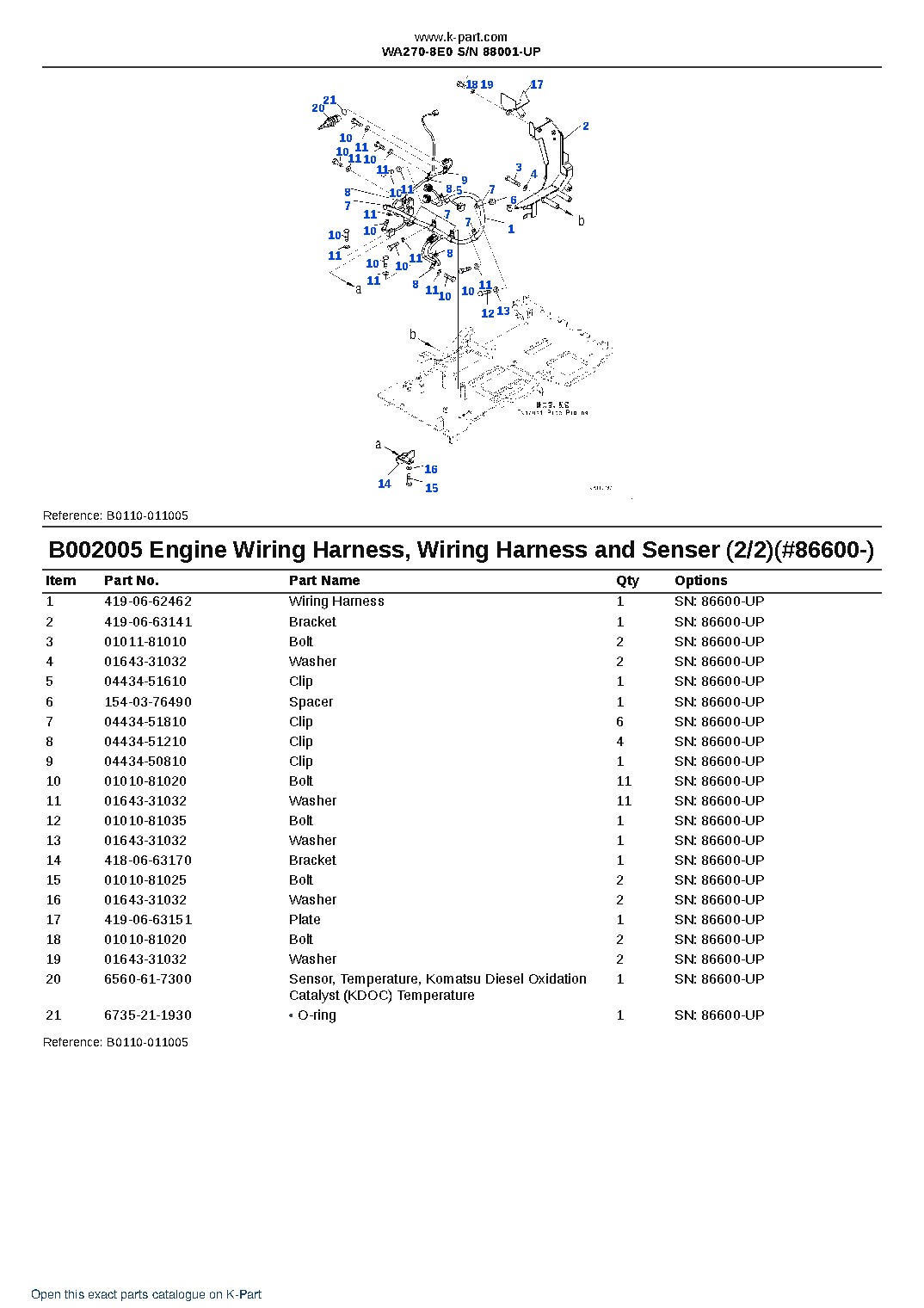 WA270-8E0 S/N 88001-UP – sample page 8 WA270-8E0 S/N 88001-UP – sample page 8