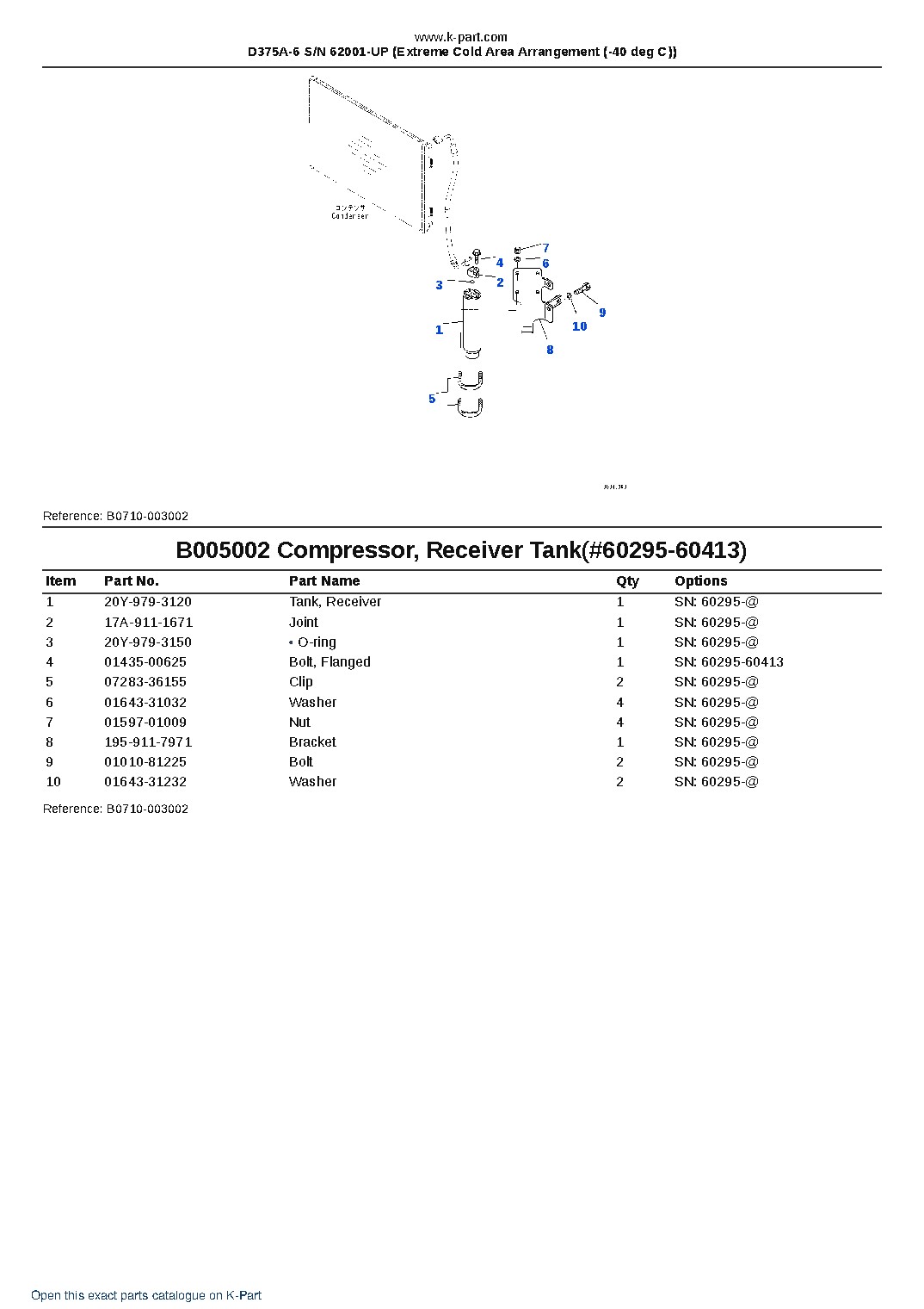 D375A-6 S/N 62001-UP (Extreme Cold Area Arrangement (-40 deg C)) – sample page 10 D375A-6 S/N 62001-UP (Extreme Cold Area Arrangement (-40 deg C)) – sample page 10