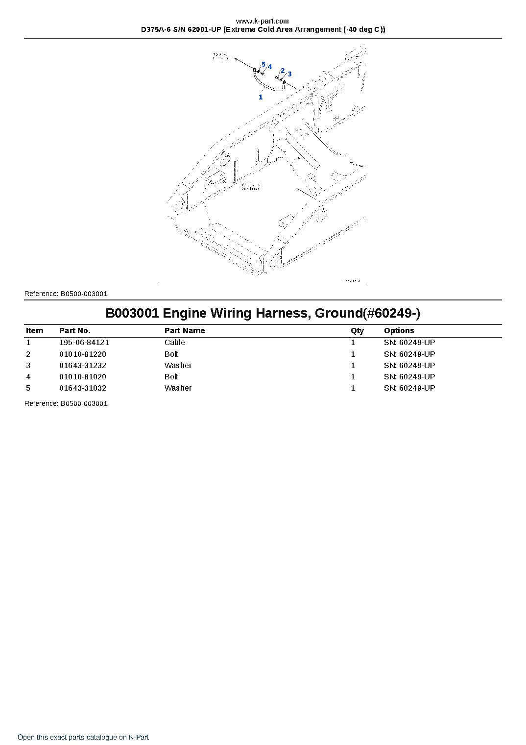 D375A-6 S/N 62001-UP (Extreme Cold Area Arrangement (-40 deg C)) – sample page 3 D375A-6 S/N 62001-UP (Extreme Cold Area Arrangement (-40 deg C)) – sample page 3