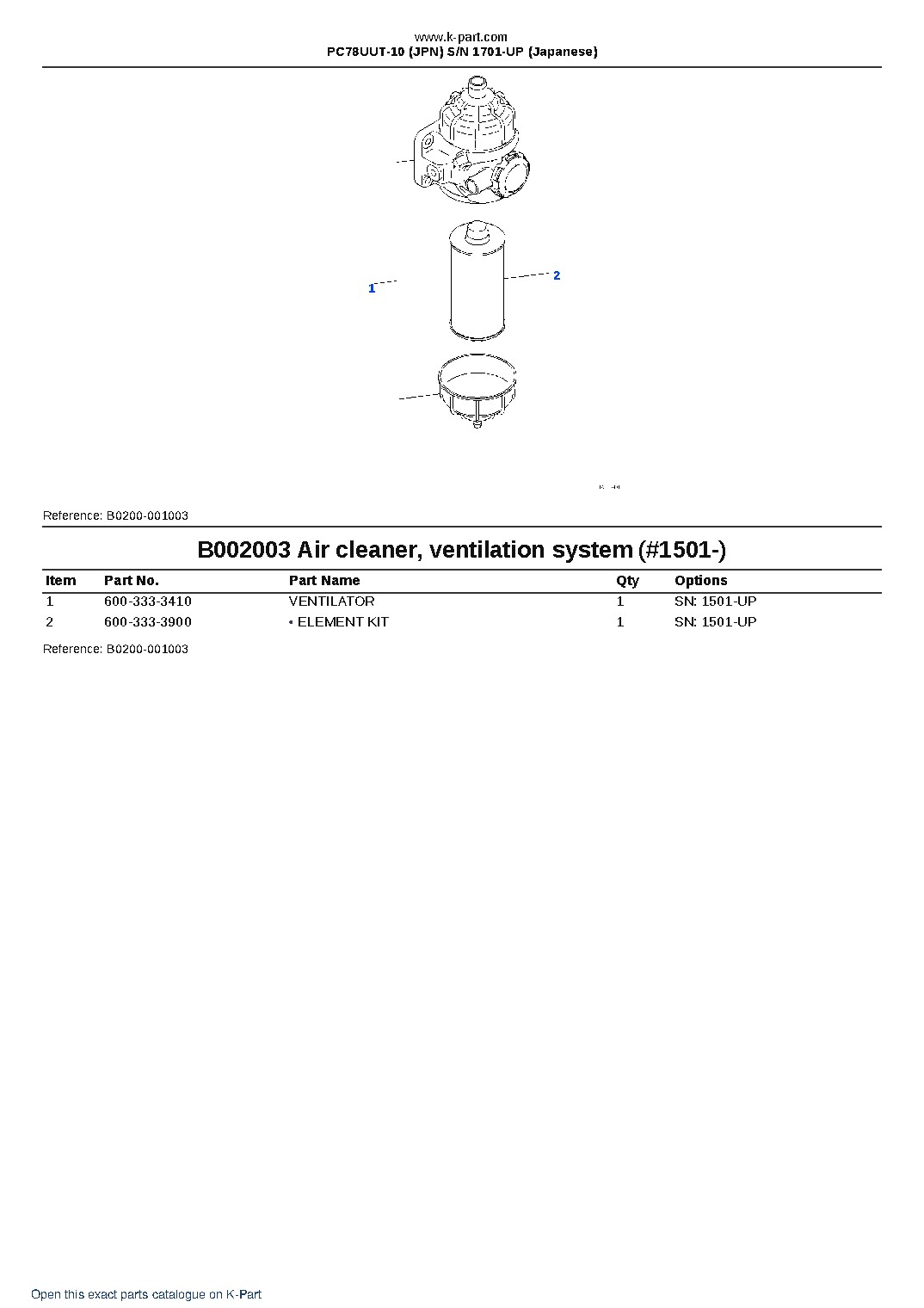 PC78UUT-10 (JPN)  S/N 1701-UP (Japanese) – sample page 6